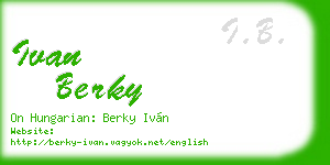 ivan berky business card